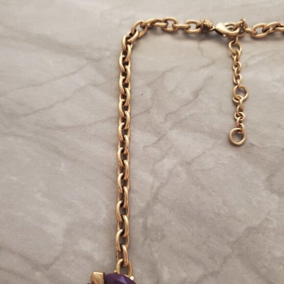 💜 J.Crew Retro Purple Rhinestone Crystal Cluster Burst Statement Necklace 💜 - Picture 2 of 13